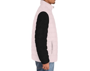 Veste d'hiver matelassée zippée pour homme, best-seller, col montant, à capuche, style streetwear classique, broderie personnalisée, service OEM disponible - Product Image 4