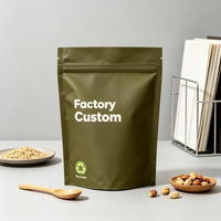 Sachet alimentaire refermable personnalisé à faible MOQ, conception gratuite, pour snacks et noix, étanche à l'humidité et aux fuites, qualité alimentaire