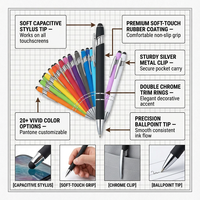 Stylo Bille Métallique Bleu Multifonction Personnalisable avec Logo, Nouveau Stylet Tactile en Métal 2 en 1 – Fabricant Chinois