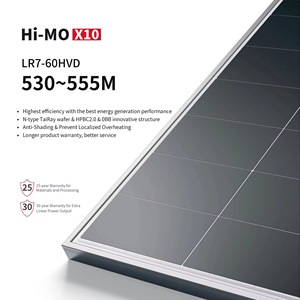 แผงโซลาร์เซลล์แบบสองหน้าคุณภาพสูง LR7-60HVD ประสิทธิภาพ 24.8% สีดำและโปร่งใส - Product Image 1