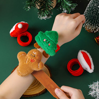 Poupée de dessin animé Bracelet Slap en peluche de Noël Accessoire de bracelet pour enfants pour la veille de Noël Idée cadeau parfaite Fournitures de fête