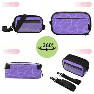 Bolsos Bandolera para Mujer con Diseño de Lei Hawaiano 3 en 1, Color Morado, de Poliéster, con Estampado Personalizado, para Chicas - Product Image 3