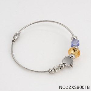 Stainless Steel Heart <b>Shape</b> Color <b>Block</b> Bracelet With Rhinestones For Women Gift Jewelry - Product Image 4