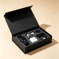 Boîte cadeau de luxe sur mesure, style livre magnétique, pour accessoires électroniques, montre connectée, écouteurs, avec insert en mousse EVA