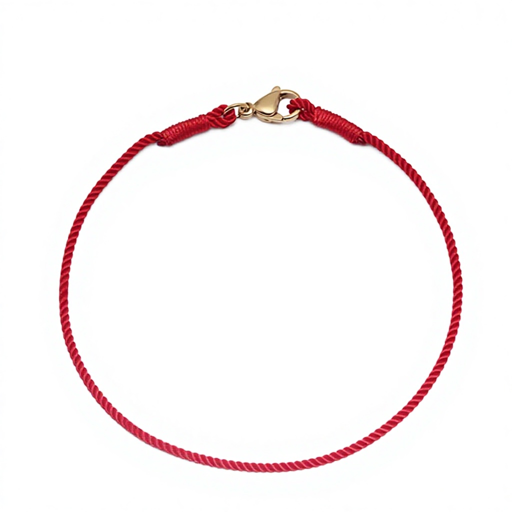 bracelet de cheville rouge 24cm