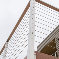 Escalier moderne intérieur à poutre centrale en acier, balustrade en acier inoxydable, poteau en acier inoxydable, garde-corps à câbles pour terrasse et balcon, villa, maison duplex, résistant à la rouille