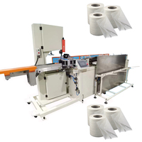 Machine de découpe automatique de tiges de bois à ruban pour papier, 283 mm, avec rembobineuse intégrée, pour la production de papier