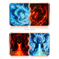 Double barre de cuivre 5 AVDP oz 999 Fine Fire Ice Dragon Battle 10 oz Pièce de cuivre rectangulaire gaufrée, Cadeau de collection de fantaisie moderne