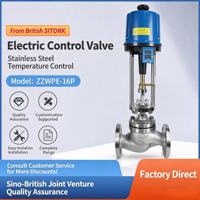 Vanne de régulation de température électrique ZZWPE-16P en acier inoxydable, auto-actuée, pour vapeur haute température et huile de transfert thermique DN20-DN150