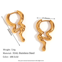 Gaovo Boucles d'oreilles créoles en acier inoxydable 316L plaqué or PVD 18K, épaisses, creuses, géométriques, bijoux d'oreille tendance pour femme