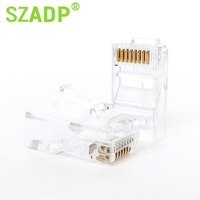 Connecteur RJ45 blindé FTP/SFTP pour CAT6/CAT7 8P8C, tête en cristal plaquée or pour ordinateur, avec échantillons gratuits