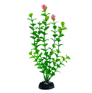 Decoração para aquário de peixes, planta aquática de plástico macio verde planta tanque de peixes