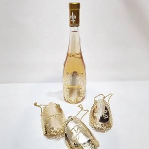 Artisanat métallique israélien, plaque de cuivre à motif irrégulier, housse de protection pour bouteille de vin, laiton, décoration de vin pour la maison, coupe à vin - Product Image 2