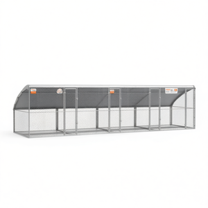 Silver <b>Dog</b> <b>Kennel</b> 26.25 X 6.56 X 6.56 Ft Steel Pet Cage Outdoor Durable Galvanized - Product Image 1