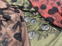 Tissu en daim brodé de dentelle rose pour Abaya, Kaftan, Robe, Vêtements d'hiver pour femmes, Tissu élégant à broderie florale