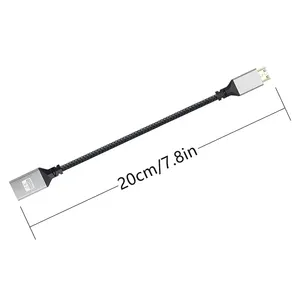 Câble <span class=keywords><strong>Mini</strong></span> <span class=keywords><strong>HDMI</strong></span> vers <span class=keywords><strong>HDMI</strong></span> femelle 4K 60Hz 90 degrés, <span class=keywords><strong>cordon</strong></span> d'extension tressé en nylon pour ordinateurs portables, moniteurs, téléviseurs HD, électronique grand public - Product Image 6