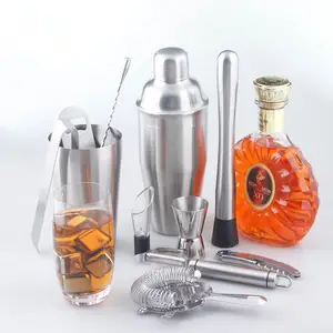 Online-Shop China 11 Stück Mixology Barkeeper Kit Bar Set Barten ding Tools Geschenke Edelstahl Basic Cocktail Shaker Set