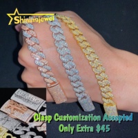 Offre Exceptionnelle Chaîne Maille Cubaine 10mm Bouton Design Moissanite Collier Bracelet Cubain Personnalisé Hip Hop Diamant Mailles Cubaines