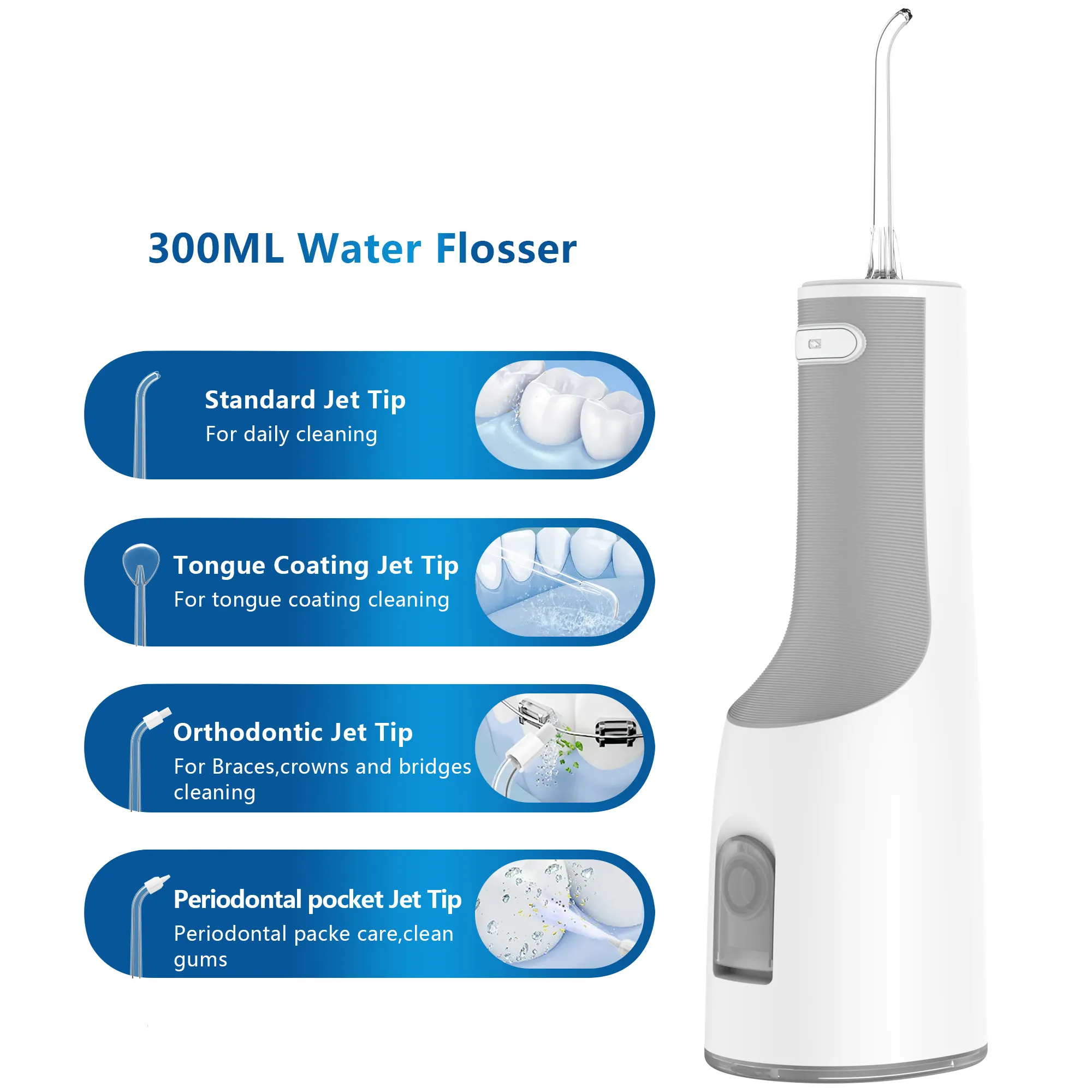 Kustom terbaik paten portabel dapat dilepas IPX7 300ml Oral irigator gigi air Flosser untuk dewasa