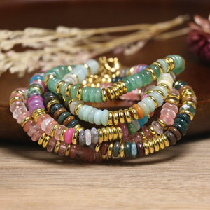 <span class=keywords><strong>Bracciale</strong></span> da Donna con Pietre <span class=keywords><strong>in</strong></span> Stile Bohémien con Catene <span class=keywords><strong>in</strong></span> Acciaio Inossidabile, Intrecciato a Mano, Regolabile ed Elastico con Pietre Naturali - Product Image 5