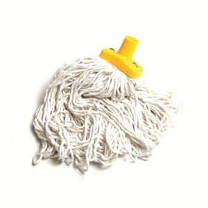 Recharges de tête de balai serpillère industrielle en coton bleu, usage intensif, qualité commerciale, pour nettoyage humide, avec manche pivotant, remplacement de serpillère à ficelle - Product Image 1