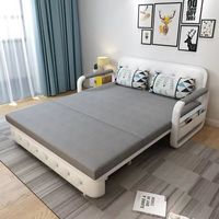 Canapé convertible moderne en tissu avec cadre métallique, personnalisable, extensible, pliable, lavable, avec rangement, pour salon, directement de l'usine