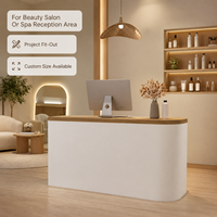 Salon blanc simple à la mode Bureau de réception moderne Boutique Bureau de réception pour 1 personne Logo personnalisé