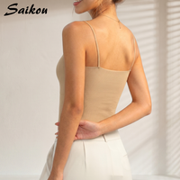 Débardeur côtelé sans couture avec soutien-gorge intégré, rembourré, sexy, push-up, sans armatures, respirant et écologique
