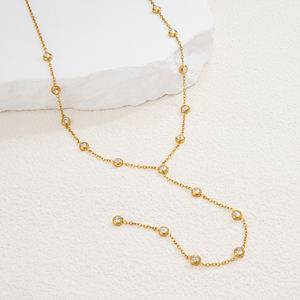 <span class=keywords><strong>2026</strong></span> AW NUEVO BOHO Y COLA PLANETA CIRCONÍO COLLAR DE CADENA Dazan CALIENTE 18K Chapado en oro Sin deslustre JOYERÍA de acero inoxidable - Product Image 3