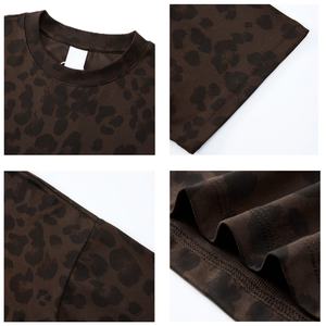 เสื้อยืด TKAN643D รุ่นใหม่ล่าสุด ลายเสือดาว ทรงบ็อกซี่ ไซส์ใหญ่ ทรงหลวม แฟชั่น ครอป แห้งเร็ว ผ้าฝ้าย 100% สไตล์วินเทจ ล้างสีแบบแอซิด - Product Image 4
