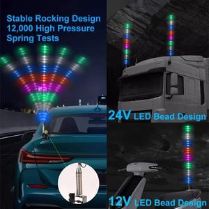 Lampes LED fouet 55cm 105cm 12/24V pour <span class=keywords><strong>voiture</strong></span>, camion, course, bannière, antenne RGB, feux d'avertissement - Product Image 2