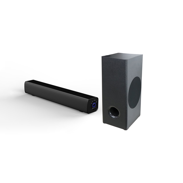2023 High Quality Sound Bar 2.1ch 60W Wireless Blue Tooth Sound Bar with Wired Subwoofer for Home Theatre System TV Theater