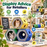 Tunnel pour chat en feutre hexagonal modulaire, grand tube de jeu pour chat, maison pour chat interactive d'intérieur, couleur personnalisée, vente en gros OEM