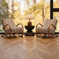 Fauteuil Rétro Antique Runwood, Mobilier Nordique de Luxe Rustique, Fauteuil Moderne en Tissu pour Salon et Accueil