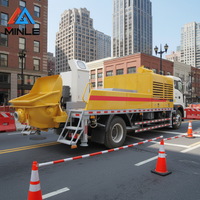 Pompe à béton montée sur camion de la marque Minle, largement utilisée pour le revêtement des tunnels autoroutiers et les travaux de génie hydraulique à grande échelle