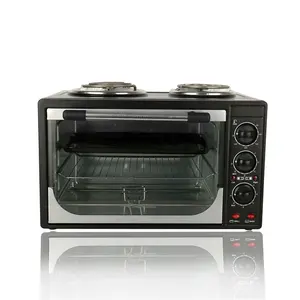 30l Multifunctionele Huishoudelijke Pizza Maker Fruit Barbecue Broodrooster Oven Elektrische Mini Fornuis Oven Met 2 Hete Plaat