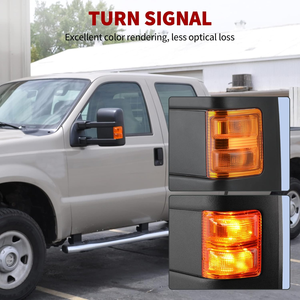 Specchietto Retrovisore Regolabile Manualmente per <span class=keywords><strong>Ford</strong></span> F250/350/450/550 Super Duty, Specchio Piatto Senza Riscaldamento con Segnale Ambra - Product Image 4