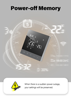 Thermostat de chauffage résidentiel, interface tactile, verrouillage enfant, mémoire de coupure de courant, contrôleur de température programmable, chauffage de pièce