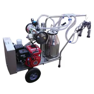 small trolley single bucket 25L gasoline portable goat cow milking machine for pasture