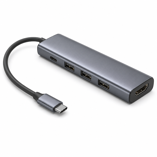 USB C Hub 5 in 1 Type C Docking Station  4K 30Hz PD 100W Fast Charging USB 3.0 5Gbps Adapter for Laptop MacBook
