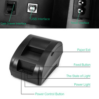 Printer Mini Label Tagihan Tiket Printer Pos Penerimaan Termal 58Mm untuk Usaha Kecil