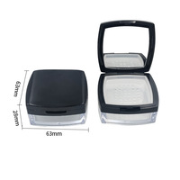 Poudre libre compacte noire carrée FHDZ-107 Z fabriquée par Lisheng, miroir portable, poudre fine fixante, vide
