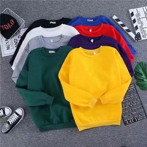IStapromo Gifts Men Crew Neck Fleece Sweatshirt <b>Plain</b> Dyed Pullover <b>Hoodie</b> Breathable Knitted Long Sleeve Streetwear - Product Image 1