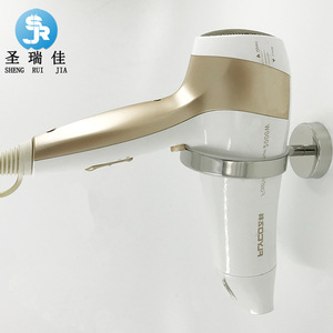 Soporte para secador de pelo Saint Ruijia, estante de almacenamiento para baño montado en la pared de acero inoxidable 304, con capacidad de carga de 3 kg - Product Image 1