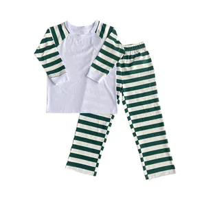 Trajes de boutique a rayas para niños y niñas, pijamas de nuevo diseño, venta al por mayor