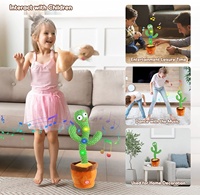 Enregistreur vocal rechargeable amélioré 2023 Jouet en peluche parlant chantant dansant Cactus pour enfants