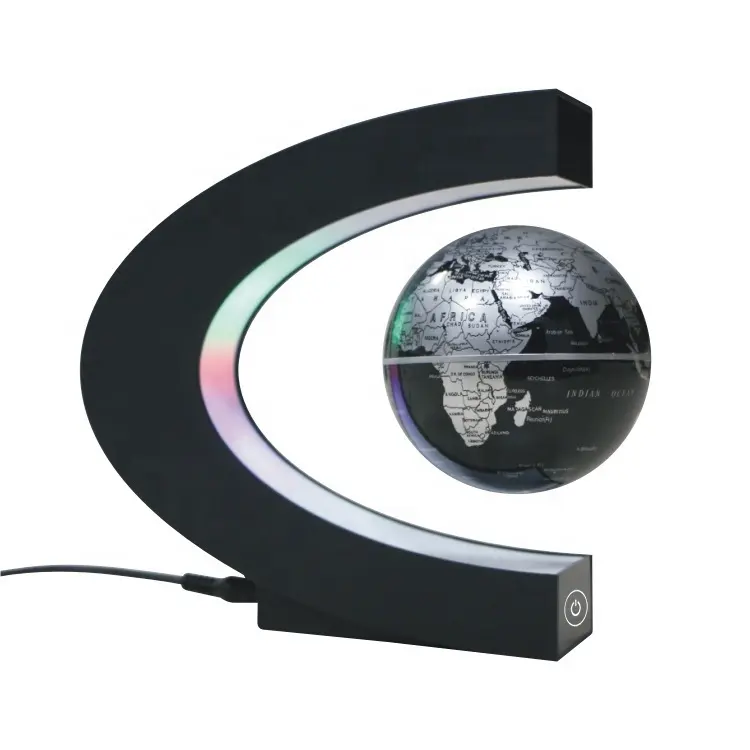 Interruttore tattile per illuminazione a rotazione continua 3 pollici led mappa del globo a levitazione magnetica mappamondo galleggiante