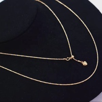 Collier Cœur en Or Jaune 18 carats de 50 cm de Haute Qualité pour Femme, Chaîne en Or Massif pour Pull, Idéal pour Cadeaux et Mariages