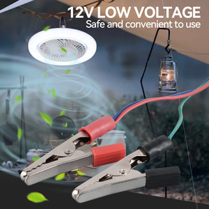 クランプLEDファンライトDC12V低電圧アリゲータークリップ屋外キャンプテントLEDファンランプキャンプ釣り用アロマセラピー付き - Product Image 4