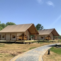 Résistance au vent de luxe pour l'extérieur Hôtel Living Resort Maisons personnalisées Canvas Lodge Glamping Hut Safari Lodge Tentes